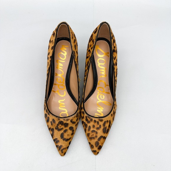 Sam Edelman Shoes - Sam Edelman Womens 6.5 Vienna Leopard Print Calf Hair Pointed Toe Pumps Heels